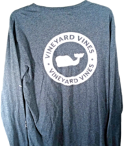 Vineyard Vines T-Shirt Men&#39;s Size M Long Sleeve Pocket Gray Aged Look Logo - £9.99 GBP
