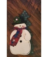 Wood Snowman Primitive Christmas Wall Hanging Decor Plaque Country Folk ... - £12.94 GBP