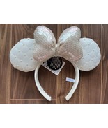 Tokyo Disney Resort Minnie Ears headband hat Pearls White ribbon Leather... - $63.06 CAD