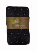 Crazy 8 Girls Black Winter Tights Silver Sparkle Dots 4 5-6 10-12 NWT - £7.96 GBP