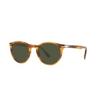 Persol PO3152S Round Sunglasses, Striped Brown/Green, 52 mm - £347.17 GBP