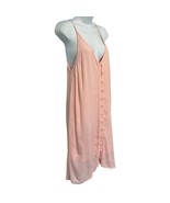 Roxy Pink Siren Treasure Button Front Lined Crinkle Mini Dress size S NE... - $24.29