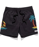 Banks Journal Elastic Waist Bahamas Board Shorts Dirty Black-Size 38 - $33.87 CAD