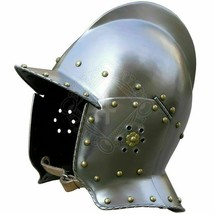 Antigüedad Medieval 18 Calibre Acero Medieval Burgonet Casco con Latón Rivetes - $114.08