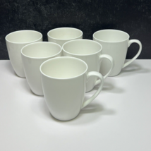 6 Gorham 1831 Boulder Creek Bone China White Coffee Mugs 4 1/8&quot; - £44.84 GBP