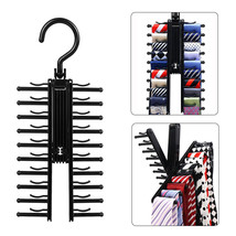 Adjustable X Neck Tie Rack Hanger Non-Slip Belt Compact Closet Holder Or... - £13.29 GBP