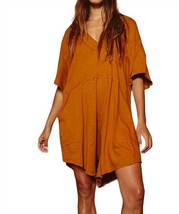 Bucketlist maya oversized romper in Camel - size L - £34.96 GBP