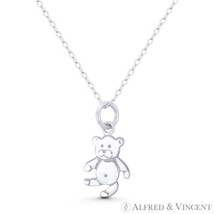 Pot Belly Teddy Bear Charm Children&#39;s Toy Jewelry Pendant in 925 Sterling Silver - £12.29 GBP+