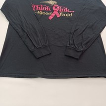 Gildan Heavy Cotton THINK PINK BLEED GOLD Women's Black Cotton Graphic T-Shirt L image 9