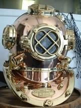 18&#39;&#39; Vintage solid copper  brass scuba divers diving helmet royal navy marine - £378.10 GBP