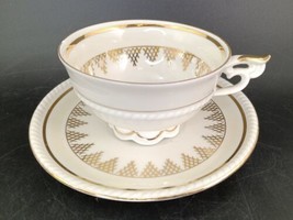Bavaria Germany Porzelian Gilt Teacup And Saucer Set EUC - $44.55