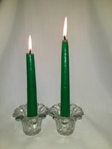 Collector&#39;s Crystal Galleries - Crystal Candle Holder Set - Heavy Clear Glass - £8.04 GBP