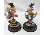 Set Of (2) Vintage Porcelain 5.5&quot; Clowns With Instruments And Baby Bottles - £18.68 GBP