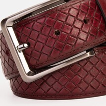 The Layla Burgundy Woven Pattern Leather Belt image 5