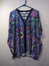 Jude Connally Pink Green Blue Mandarin Printed Sleeveless Tunic/Coverup ... - $29.70