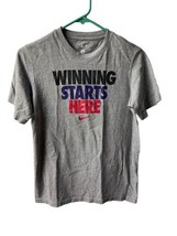 Nike Winning Starts Here Youth Size L  Tee Shirt  Gray Crew neck Short S... - $8.86