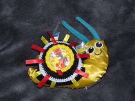 Lamaze Stuffed Plush Snail Yellow Red Black White Satin Baby Toy Rattle Tags - $24.74