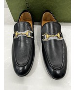 Gucci Men’s  Black Leather Betis Glamour Loafer Shoes US 8.5 UK 7.5 New ... - £581.76 GBP