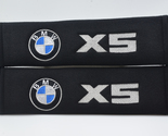 2 pieces (1 PAIR) BMW X5 Embroidery Seat Belt Cover Pads (Black pads) - £13.28 GBP