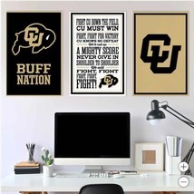 Colorado Buffaloes Wall Art Black Gold NCAA 3-Piece Adhesive Canvas - $79.99