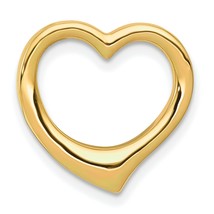 14K Gold 3D Floating Heart Slide Pendant Love Charm 15 X 14mm Jewerly - £149.42 GBP