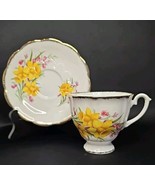 Imperial Fine English China Yellow Daffodil Footed Cup and Saucer 22KT G... - €43,88 EUR