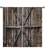 Rustic Curtains Rod Pocket Wooden Barn Door Village Farmhouse Western Co... - £25.52 GBP