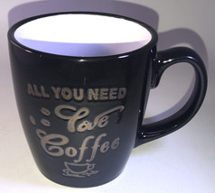 Oversized 16oz”All You Need Love Coffee”Tea Mug Cup 4”H x 3 1/2”W NEW-SHIP N 24H - £11.67 GBP