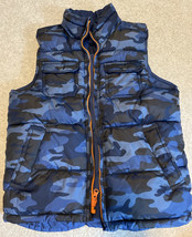 Gap Kids Boys Blue/Blue Camo Puffer Vest Size Large - £19.41 GBP