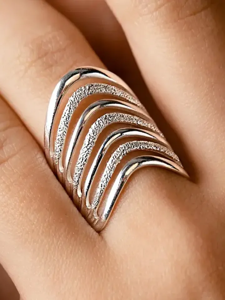 Wide ring made of 925 silver - $99.00