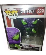 New FUNKO POP! #839 Spider-Man &quot;MILES MORALES&quot; (PURPLE REIGN) W/Protector - $14.80