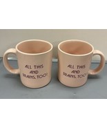 Message Mugs All This And Brains Too Set Of 2 Vintage Mid 1980s - £16.80 GBP