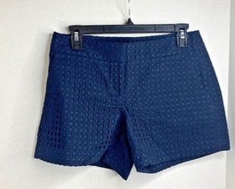 Ann Taylor Womens Sz 0 Navy Laser Cut Lined Shorts  - £9.62 GBP