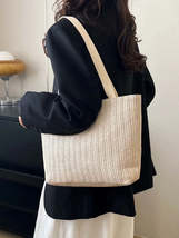 Straw Woven Tote Bag - $20.28