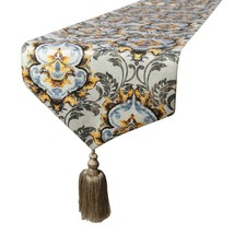 Flaring Damask - Yellow Satin Decorative Table Runner - £37.04 GBP+