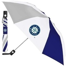 MLB Seattle Mariners 3 Color 42&quot; Travel Umbrella by McArthur for WinCraft - £26.37 GBP