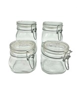 Set of 4 Bormioli Rocco Fido Air Tight Glass Jars Italy 1/2L 1L EUC - £23.68 GBP