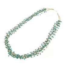 Braided Thread Turquoise Enchantment Multistrand Necklace - £27.13 GBP