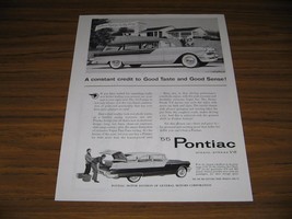 1955 Print Ad Pontiac 2-Door &amp; Station Wagon Strato-Streak V-8 - £12.34 GBP