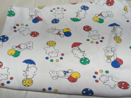 Carters FLAWED bears balloons circus Vintage Cotton Baby Receiving Blanket - $9.89