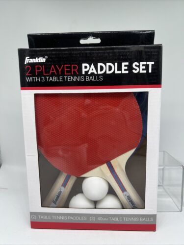 Franklin Ping Pong Table Tennis Paddles 2 Player Set Pips OutConcave Woo... - $6.26