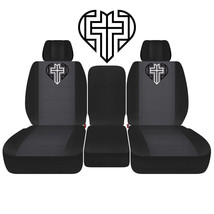 Designcovers 40-20-40 Front Fits 11-18 Ram 1500-3500 / Blk Charcoal Cross/Heart - £103.70 GBP