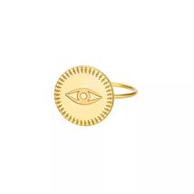 Stainless Steel Evil Eye Ring for Women Men Gold Plated Rings Trendy Dainty Ring - £20.74 GBP