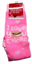 Funky Novelty Hot Pink-I LOVE YOU S&#39;MORE-Knee Socks Casual Fun Food Hearts Theme - £4.45 GBP