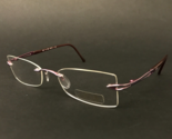 Silhouette Brille Rahmen 6596 40 6050 Lila Rechteckig Rahmenlose 52-19-130 - $130.14