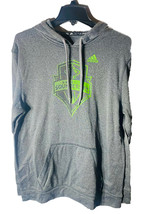 adidas Seattle Sounders FC Track Jacket Men&#39;s Size Medium Gray Hooded Sweatshirt - £39.44 GBP