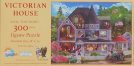 SunsOut Tom Wood Victorian House 300 pc Jigsaw Puzzle Gingerbread Nostalgia Roar - £11.14 GBP