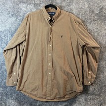 Ralph Lauren Blake Shirt Mens Large Brown Plaid Button Up Two Ply Cotton Preppy - £10.19 GBP