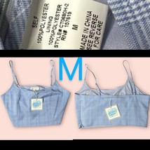 Baby Blue Plaid Thick Cami Crop Top~Size M - $18.70