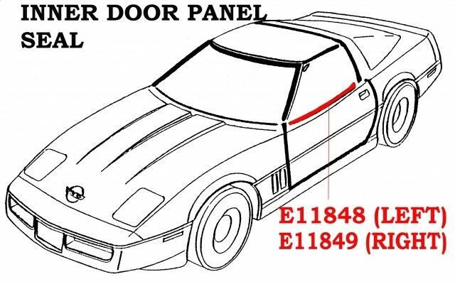 1990-1996 Corvette Seal Inner Door Panel USA Left - $59.35